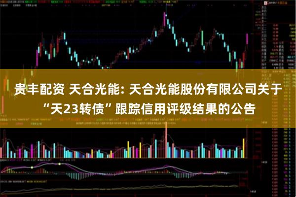 贵丰配资 天合光能: 天合光能股份有限公司关于“天23转债”跟踪信用评级结果的公告